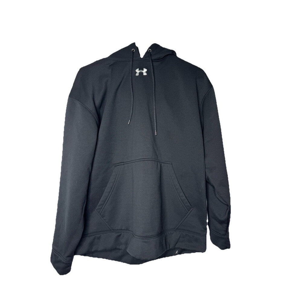 Under Armour Mens Medium Hoodie Black Pullover Sweatshirt Athletic Activewear